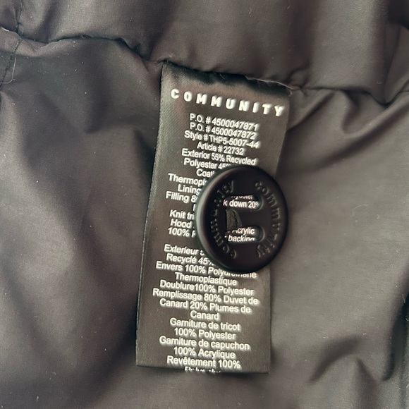 Aritzia Community “Paradigm” Down Filled Black Hemp Jacket/Parka - size XS - Picture 8 of 13